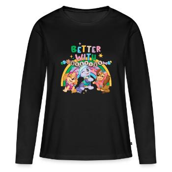 Paw Patrol Skye Everest & Liberty Süßes Design - Frauen Premium Bio Langarmshirt - Schwarz - Vorne - Julia (174cm)