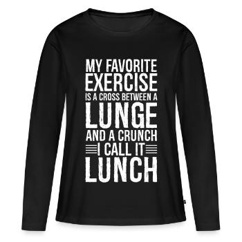 Mon exercice préféré est un croisement entre une fente - T-shirt manches longues Premium bio Femme - noir - Devant - Julia (174cm)
