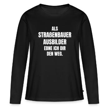 Le formateur de construction de routes ouvre la voie. - T-shirt manches longues Premium bio Femme - noir - Devant - Julia (174cm)