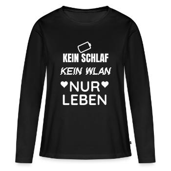 Kein Schlaf Kein WLAN Nur Leben Festival Edition - Frauen Premium Bio Langarmshirt - Schwarz - Vorne - Julia (174cm)