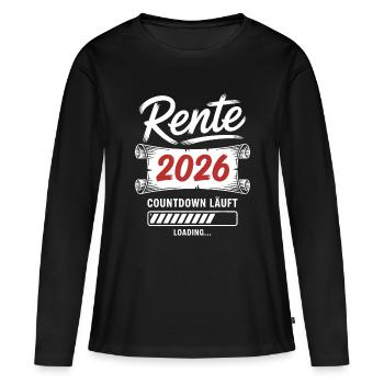 Rente 2026 Countdown läuft - Frauen Premium Bio Langarmshirt - Schwarz - Vorne - Julia (174cm)