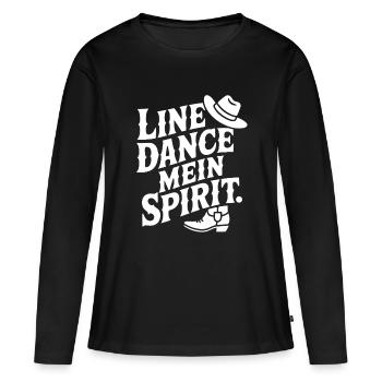 Line Dance Mein Spirit - T-shirt manches longues Premium bio Femme - noir - Devant - Julia (174cm)
