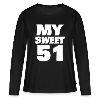 Sweet 51 - Frauen Premium Bio Langarmshirt - Schwarz - Vorne - Julia (174cm)