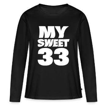 33 - T-shirt manches longues Premium bio Femme - noir - Devant - Julia (174cm)