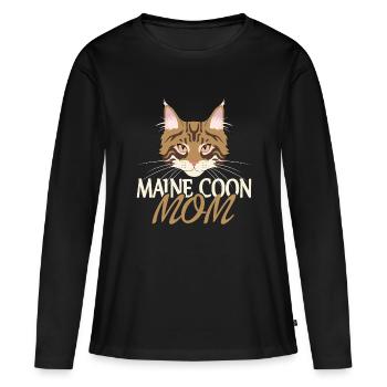 Maine Coon Mom - Women's Premium Organic Long Sleeve Shirt - black - Front - Julia (174cm)
