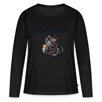 Course de rat à grande vitesse - T-shirt manches longues Premium bio Femme - noir - Devant - Julia (174cm)