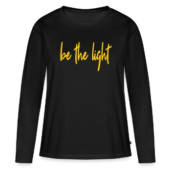 be the light - Women's Premium Organic Long Sleeve Shirt - black - Front - Julia (174cm)