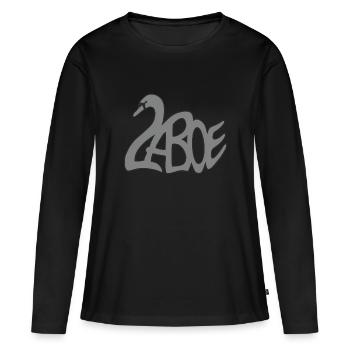 Laboe cygne gris - T-shirt manches longues Premium bio Femme - noir - Devant - Julia (174cm)
