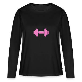 Sport rose - T-shirt manches longues Premium bio Femme - noir - Devant - Julia (174cm)