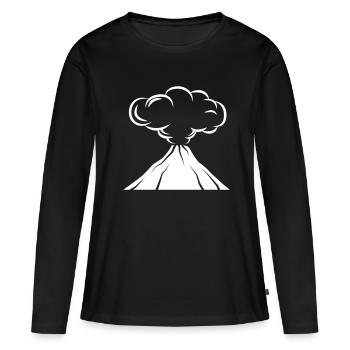 Icône de volcan - T-shirt manches longues Premium bio Femme - noir - Devant - Julia (174cm)