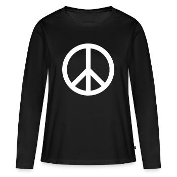 Peace - T-shirt manches longues Premium bio Femme - noir - Devant - Julia (174cm)