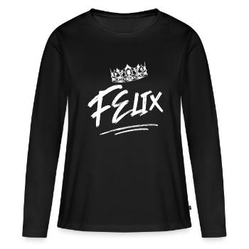 Felix - T-shirt manches longues Premium bio Femme - noir - Devant - Julia (174cm)