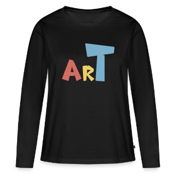Art - T-shirt manches longues Premium bio Femme - noir - Devant - Julia (174cm)