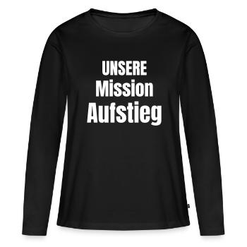 Notre mission Ascension - T-shirt manches longues Premium bio Femme - noir - Devant - Julia (174cm)