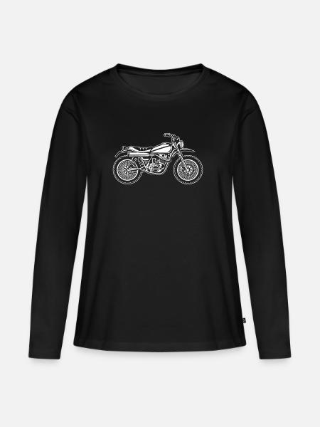 Motocross motocykl Enduro 01_weiß - Premium økologisk langærmet T-shirt til kvinder - sort
