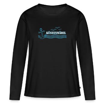 Küstenmädel weiß Schriftzug |Yolo-Artwork - Frauen Premium Bio Langarmshirt - Schwarz - Vorne - Julia (174cm)