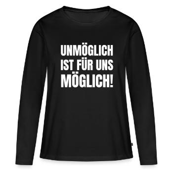 Impossible is possible for us! - Women's Premium Organic Long Sleeve Shirt - black - Front - Julia (174cm)