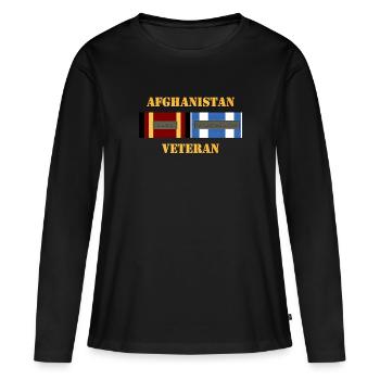 Afghanistan ISAF Veteran - Frauen Premium Bio Langarmshirt - Schwarz - Vorne - Julia (174cm)