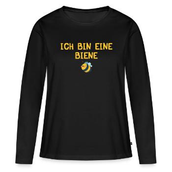 Ich bin ein Biene - Frauen Premium Bio Langarmshirt - Schwarz - Vorne - Julia (174cm)
