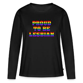 Proud To Be Lesbian - Women's Premium Organic Long Sleeve Shirt - black - Front - Julia (174cm)