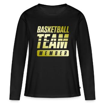 Équipe de basket-ball - T-shirt manches longues Premium bio Femme - noir - Devant - Julia (174cm)