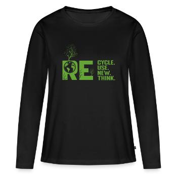 ReCycle ReUse ReNew ReThink - Women's Premium Organic Long Sleeve Shirt - black - Front - Julia (174cm)