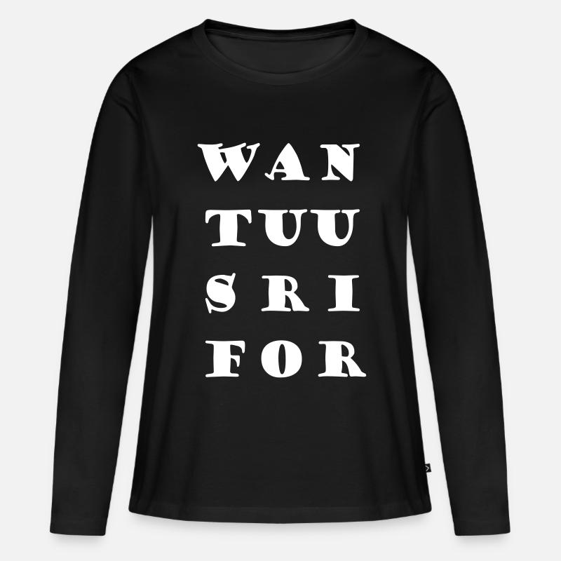 WAN TUU SRI FOR - Frauen Premium Bio Langarmshirt - Schwarz