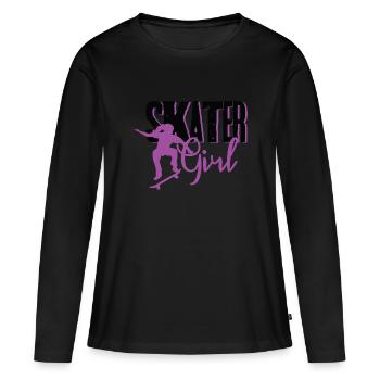 Skate Girl skate skate skateboard skateboard skate - T-shirt manches longues Premium bio Femme - noir - Devant - Julia (174cm)