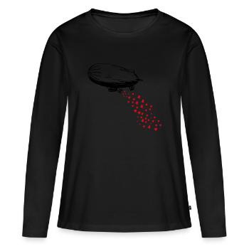 Rain of hearts - Women's Premium Organic Long Sleeve Shirt - black - Front - Julia (174cm)