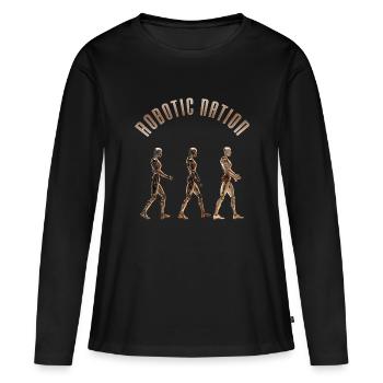 Nation robotique 5 - T-shirt manches longues Premium bio Femme - noir - Devant - Julia (174cm)