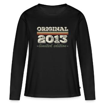 Légende depuis 2013 Né en 2013 Anniversaire 2013 - T-shirt manches longues Premium bio Femme - noir - Devant - Julia (174cm)