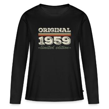 Légende depuis 1959 Né en 1959 Anniversaire 1959 - T-shirt manches longues Premium bio Femme - noir - Devant - Julia (174cm)
