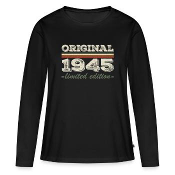 Legend since 1945 Born 1945 Birthday 1945 - Women's Premium Organic Long Sleeve Shirt - black - Front - Julia (174cm)