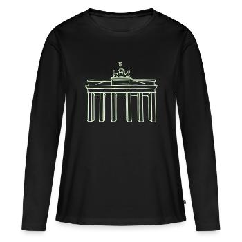 Porte de Brandebourg de Berlín - T-shirt manches longues Premium bio Femme - noir - Devant - Julia (174cm)