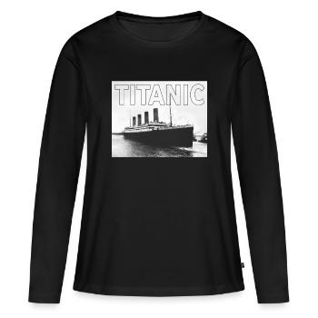 TITANIC sw - T-shirt manches longues Premium bio Femme - noir - Devant - Julia (174cm)
