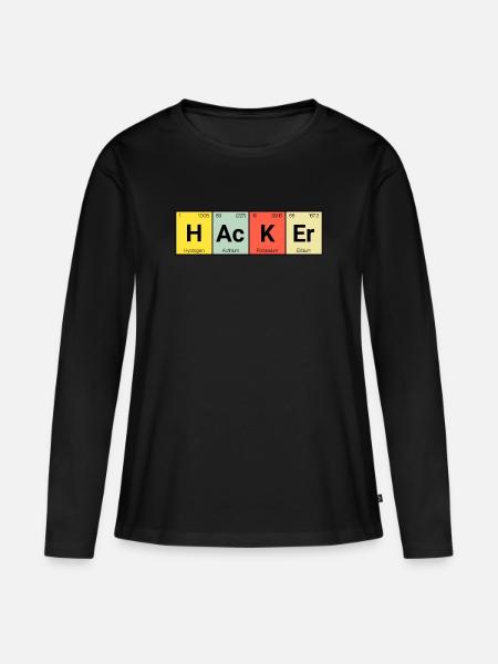 Hacker - Frauen Premium Bio Langarmshirt - Schwarz
