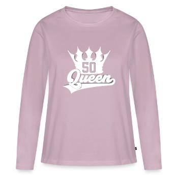 QUEEN 50. GEBURTSTAG 1971 FRAU - Frauen Premium Bio Langarmshirt - Altrosa - Vorne - Julia (174cm)