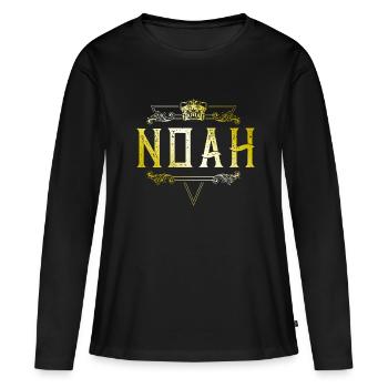 Noah - Frauen Premium Bio Langarmshirt - Schwarz - Vorne - Julia (174cm)