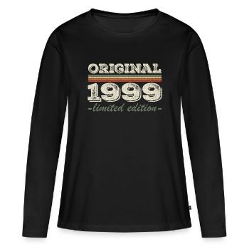 Légende depuis 1999 Né en 1999 Anniversaire 1999 - T-shirt manches longues Premium bio Femme - noir - Devant - Julia (174cm)