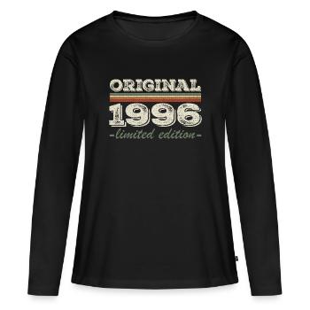 Légende depuis 1996 Né en 1996 Anniversaire 1996 - T-shirt manches longues Premium bio Femme - noir - Devant - Julia (174cm)