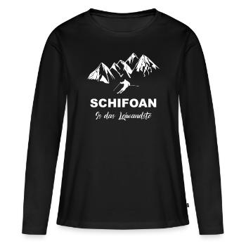 skifahren schifoan is das Leiwandste - Frauen Premium Bio Langarmshirt - Schwarz - Vorne - Julia (174cm)