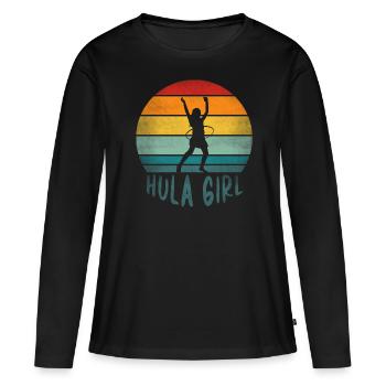 Hulahoop Hullern Hula Girl Hoola Hop Frauen - Frauen Premium Bio Langarmshirt - Schwarz - Vorne - Julia (174cm)
