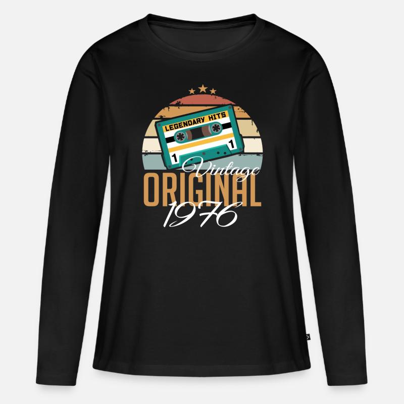 Annata 1976 Nato Originale 1976 Compleanno - Maglia a maniche lunghe ecologica premium da donna - nero