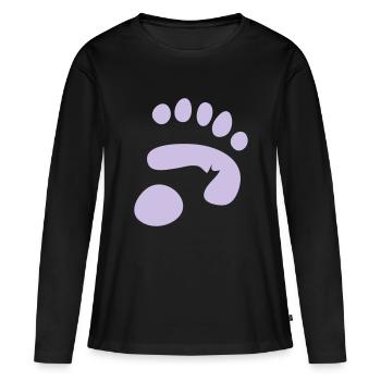 empreinte de patte de panda - T-shirt manches longues Premium bio Femme - noir - Devant - Julia (174cm)