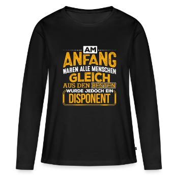 DISPONENT - Der Beste - Frauen Premium Bio Langarmshirt - Schwarz - Vorne - Julia (174cm)