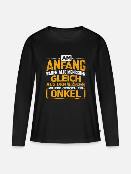 ONKEL - Der Beste - Frauen Premium Bio Langarmshirt - Schwarz