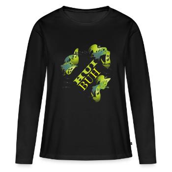 ALERTE DE LA BUH/FANTÔME - T-shirt manches longues Premium bio Femme - noir - Devant - Julia (174cm)