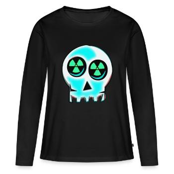 atom schaedel - Frauen Premium Bio Langarmshirt - Schwarz - Vorne - Julia (174cm)