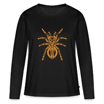 LOUISE L' ARAIGNEE OR - T-shirt manches longues Premium bio Femme - noir - Devant - Julia (174cm)