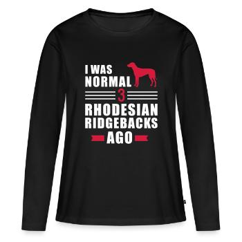 Rhodesian Ridgeback - T-shirt manches longues Premium bio Femme - noir - Devant - Julia (174cm)